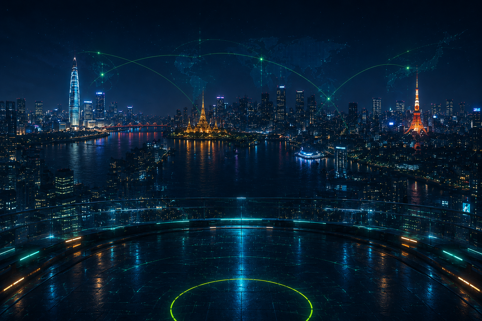 Asia city skyline